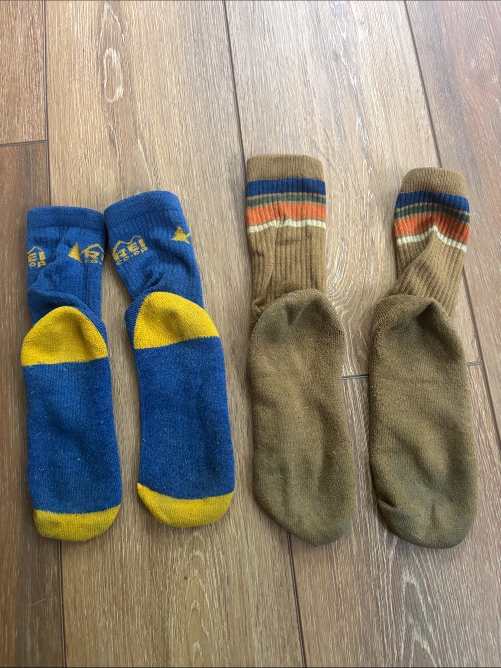 Boys Socks - REI COOP Blue & Yellow and Brown Striped Pairs